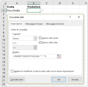 Creare un menu a discesa con voci composte di piu parole