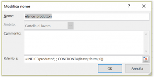 Create un nome da usare nel menu dipendente