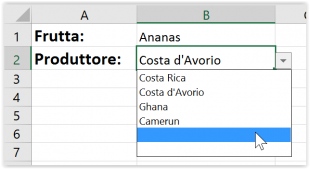 Possono apparire delle righe vuote nel menu dipendente