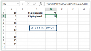 Sommare i 5 numeri più grandi o più piccoli
