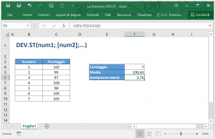 La funzione DEV.ST