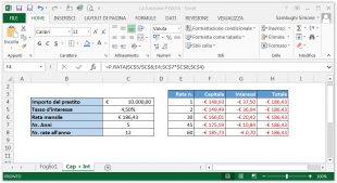Come scomporre la rata di un prestito nelle sue quote capitale e interessi