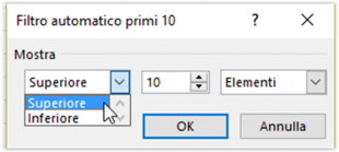 Filtro automatico Primi 10
