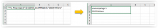 Andare a capo in una cella di Excel usando una formula