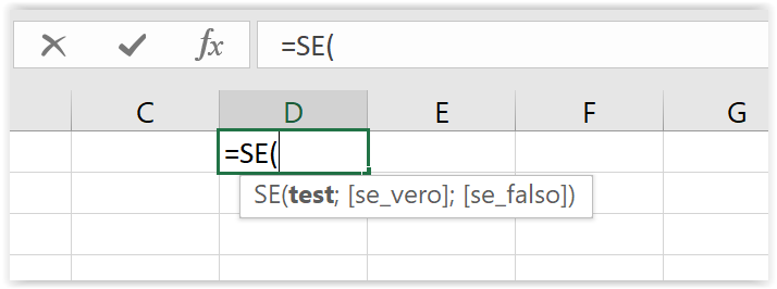 Inserire una formula direttamente nella barra della formula