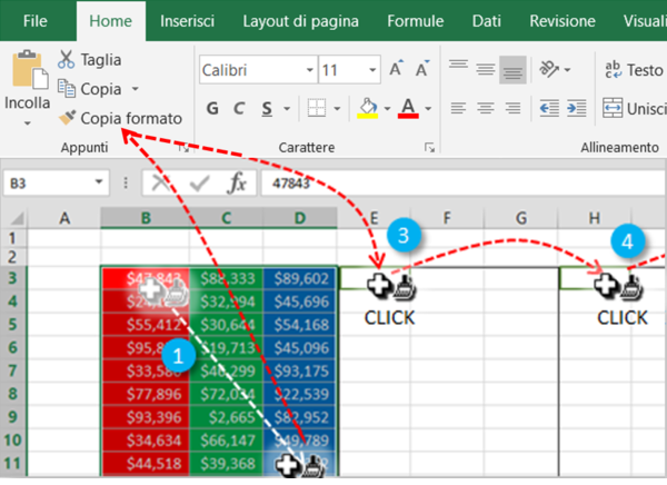 Un utilizzo inconsueto del "copia formato" - Excel Academy