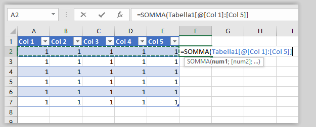 Come disattivare i riferimenti strutturati delle tabelle di Excel nelle formule 1 Come disattivare i riferimenti strutturati delle tabelle di Excel nelle formule 1