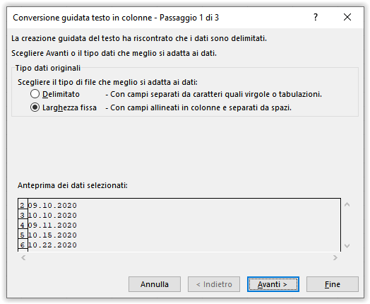 Come analizzare formati di data non standard 1