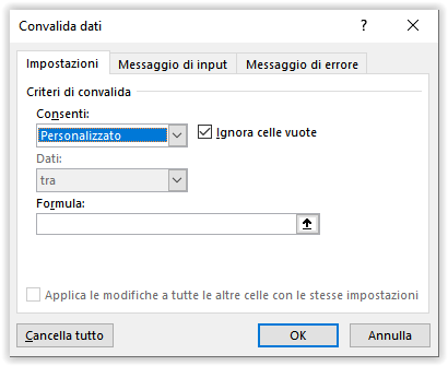 Come limitare l'orario di inserimento dei dati 1