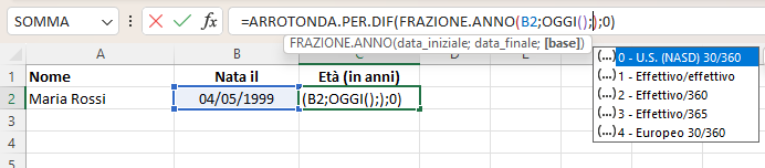 4 modi per calcolare l'età in Microsoft Excel 2