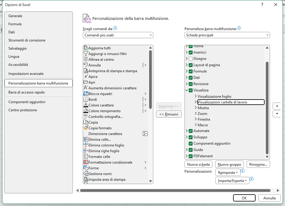 Come disabilitare la visualizzazione Layout di pagina 1