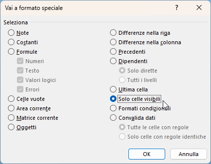 Come copiare anche i commenti usando il Filtro avanzato 1